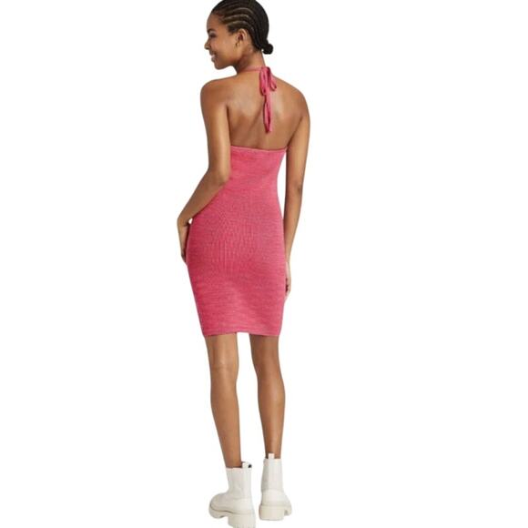 Wild Fable Pink Space Dye Sweater Knit Halter Dress Large NWT - Picture 3 of 13